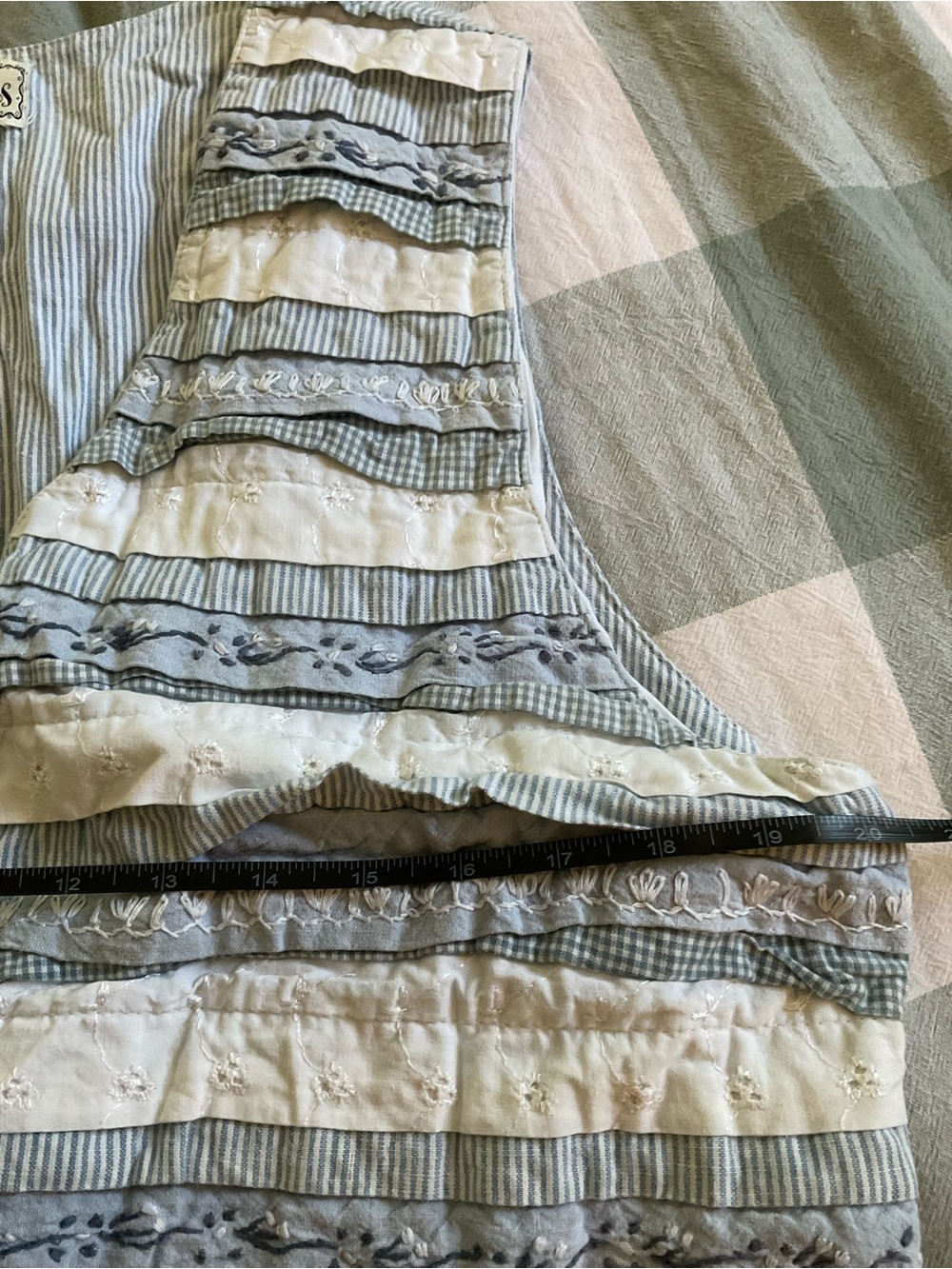 Tantrums 100% Cotton Blue and White Striped Sleeveless Button Vest - Picture 8 of 8